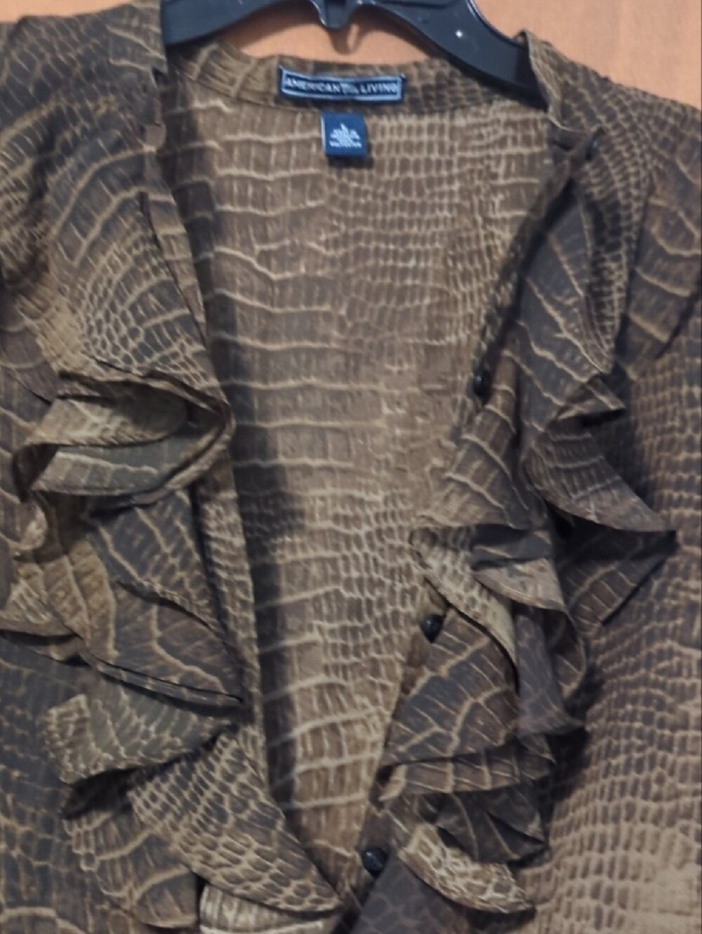 American Living Ruffle-Front Blouse - Picture 3 of 13